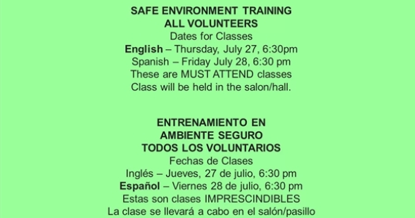 Safe Environment Training